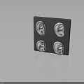 Highly Detailed Human Ear Organ Models Arranged on Gray Square Block