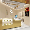 China Gold Jewelry Store With Elegant Storefront And Gold Display Counters