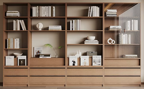 Modern bookcase 3d model