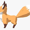 Adorable Cartoon Reptile With Orange Body White Underbelly And Fluffy Tail