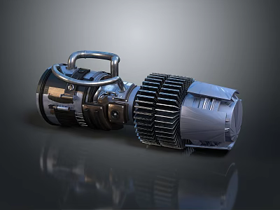 Industrial Mechanical Gear Device With Metallic Components And Reflective Surface Design 3d model
