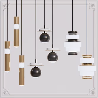 Modern chandelier combination 3d model