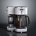 Modern Coffee Maker With Digital Display White Body Stainless Steel Container And Black Base