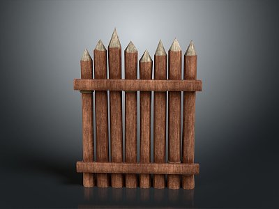 Fence gate fence wall defense wall wooden fence wooden fence iron fence model