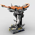 Lego toy blocks fighter sci-fighter maintenance platform 3d model