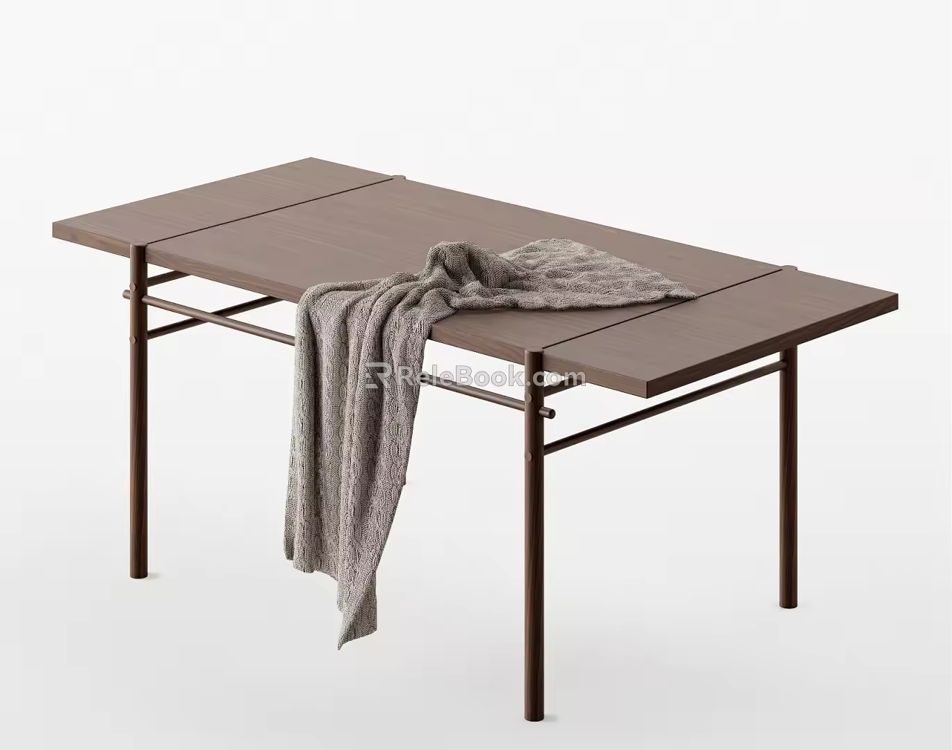 New Chinese Long Dining Table Tea Table Log Dining Table 3d model