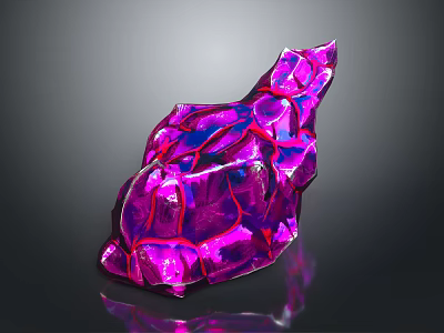Natural Wood and Stone Material with Unique Purple Crackled Texture and Artistic Surface Design 3d model