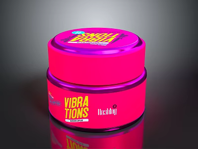Stylish Pink Daily Use Jar With VIBRA TIONS And Uncutboi Brand Design 3d model