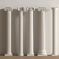 European Column Roman Column Gypsum Column Gypsum Line Cylindrical Square Column 3d model
