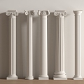 European Column Roman Column Gypsum Column Gypsum Line Cylindrical Square Column 3d model