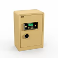 Beige Electronic Safe With Digital Display Keypad And Keyhole Design 3d model