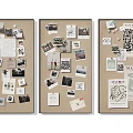 Modern Notes Wall 3d model