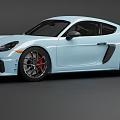 Light Blue Sports Car With Two Door Coupe Design Black Accents And Red Brake Calipers
