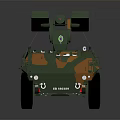 Military Missile Launcher Weapon System on Camouflaged Armored Vehicle