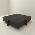 Modern Black Coffee Table With Sleek Surface And Metal Legs Design