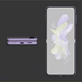 Foldable Smartphone Dual Mode Screen Display With Flower Pattern Modern Digital Design 3d model