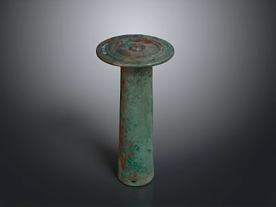 Bronze Sculpture With Round Top Columnar Base And Intricate Carved Patterns 3d model
