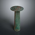 Bronze Sculpture With Round Top Columnar Base And Intricate Carved Patterns 3d model