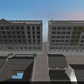 Commercial Street With Multi Story Buildings Traditional Rooftops and Neat Layout