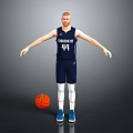 Man Wearing Thunderbirds Basketball Jersey Number 44 Standing With Arms Outstretched And Basketball