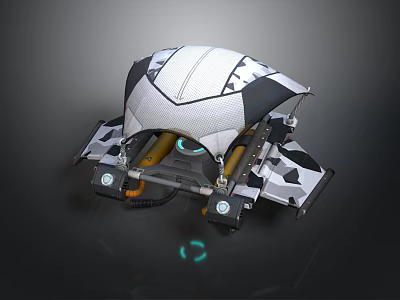 Space Exploration Lander Craft With Solar Panel Design And Mechanical Structure 3d model