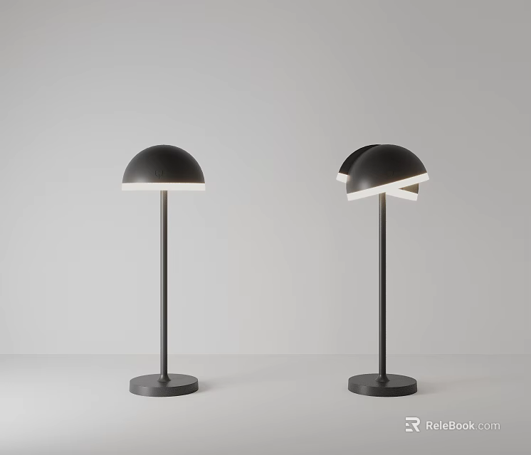 Modern Minimalist Lamp Combination With Black Base White Shade And Sleek Design 3d model 