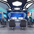 Police Station Command Center Science and Technology Monitoring Room Large Screen High-end Fashion 3d model