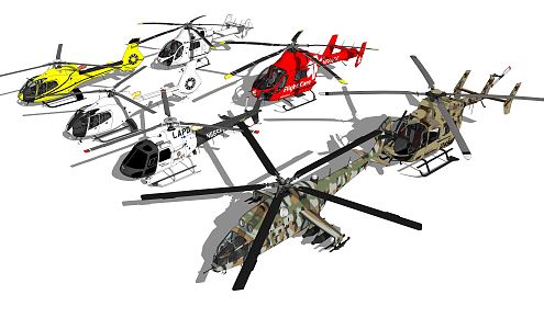 Modern Helicopter 3d model