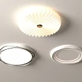 Modern White Pleated Ceiling Lights With Gold Center And Round Black White Frames