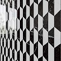 Black And White Marble Geometric Pattern Wall Interior Design Decor Ideas 3d model
