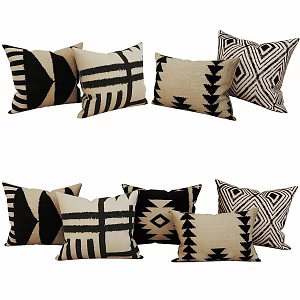 Modern Pillow Fabric Pillow Silent Pillow Warm Color Pillow Combination Sofa Pillow Bed Pillow Ethnic Style Pillow Decorative Pillow 3d model