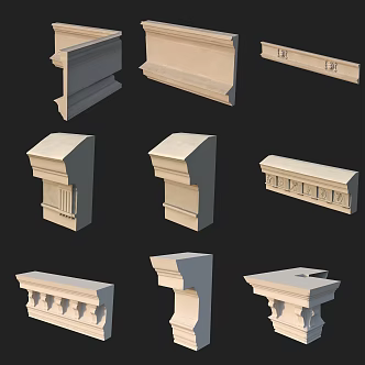 Building component gypsum line eaves 3d model