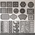 Lattice Doors and Windows Hollow Lattice Carved Window Partition Antique Doors and Windows Hollow Doors and Windows 3d model