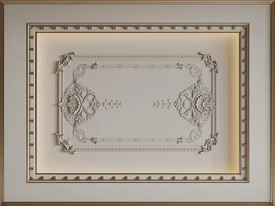 French Ceiling Bedroom Ceiling Guest Restaurant Ceiling Hall Away Ceiling 3d model