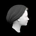 Game or Movie Character White Head Model With Gray Knitted Beanie And Light Hair