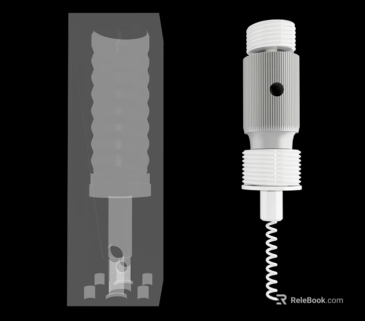 Durable Industrial Equipment Threaded Component With Spring Structure And Hole Design 3d model 