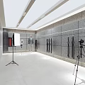 Modern Clothing Store Interior With Gray Walls White Flooring And Mannequins