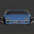 Metallic Blue Modern Sports Car With Sleek Design And Rear Spoiler