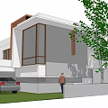 Modern Detached Villa With Green Roof Terrace Swimming Pool And Surrounding Trees