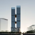 Modern High Rise Office Building With Glass Curtain Wall Exterior Architecture Design