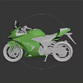 Modern Green And White Motorcycle With Sleek Body And Sporty Design