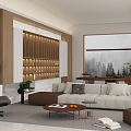 New Chinese Living Room Open Living Room Tea Table Background Tea Room Wine Rack Modern Sofa Italian Sofa End View Table Modern New Chinese Living Room Modern Chinese Tea Room 3d model