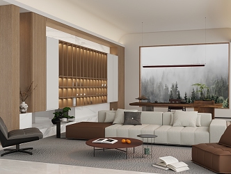 New Chinese Living Room Open Living Room Tea Table Background Tea Room Wine Rack Modern Sofa Italian Sofa End View Table Modern New Chinese Living Room Modern Chinese Tea Room 3d model