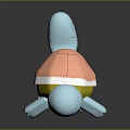 Cartoon Turtle Character With Blue Body Yellow Shell Red Eyes And Stand Pose