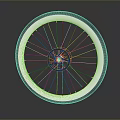 Modern Bicycle Wheel Design With Spokes And Hub On Dark Background 3d model