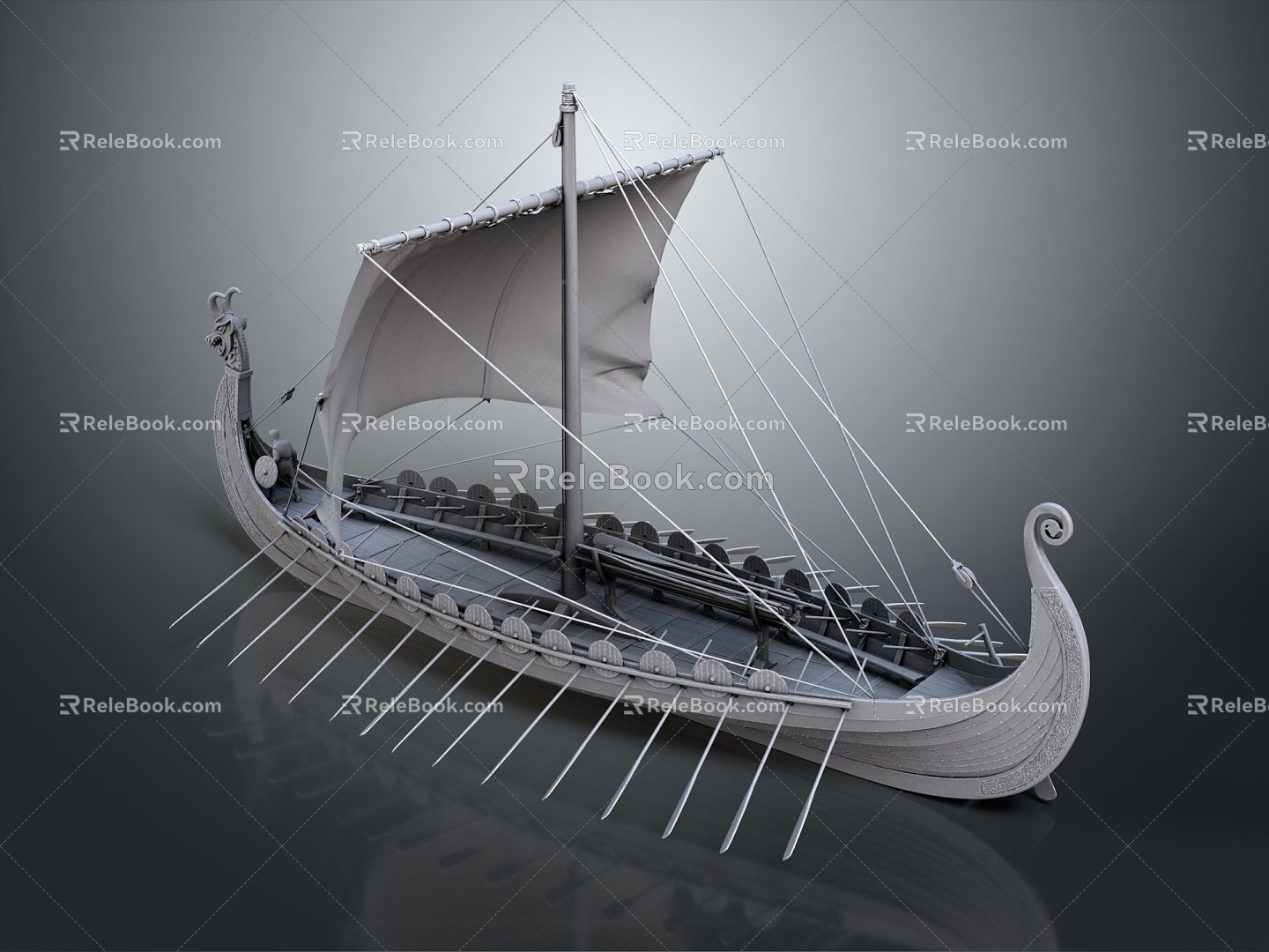 Chinese-style ship ancient ship ancient warship large ancient ship ancient warship 3d model