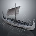 Chinese-style ship ancient ship ancient warship large ancient ship ancient warship 3d model