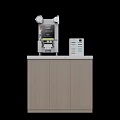 Smart Machine With Digital Control Panel Stainless Steel Body And Wooden Cabinet Base