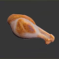 Realistic 3D Model Of Flying Animal Leg In Orange Hue On Dark Reflective Surface
