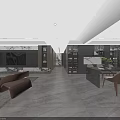 Modern Living Dining Room Interior With TV Wall Wine Rack And Marble Elements